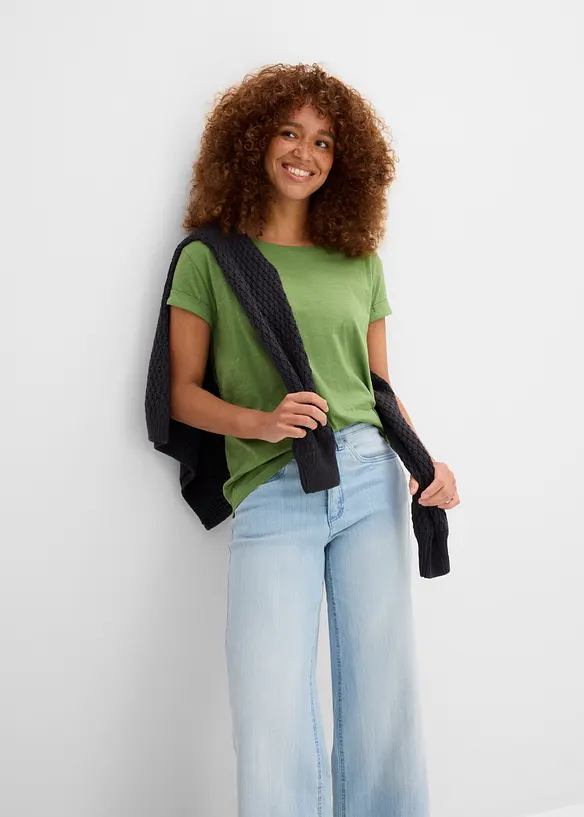 Kort&auml;rmad topp i fyrkantig modell, bonprix