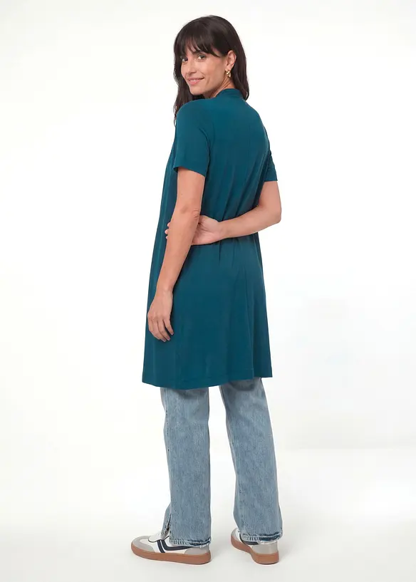 Cardigan i mjuk viskostrik&aring;, bonprix