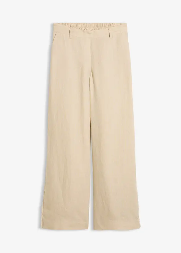 Linnebyxa med vida ben, bonprix