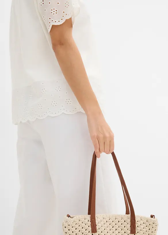 Topp med broderie anglaise, bonprix