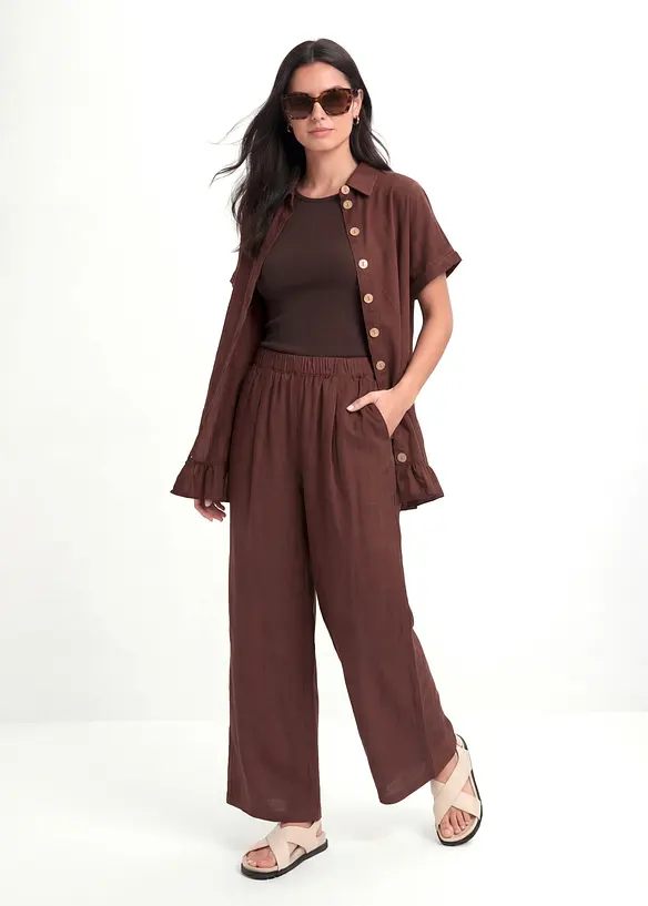 Culottebyxa av linnemix, bonprix