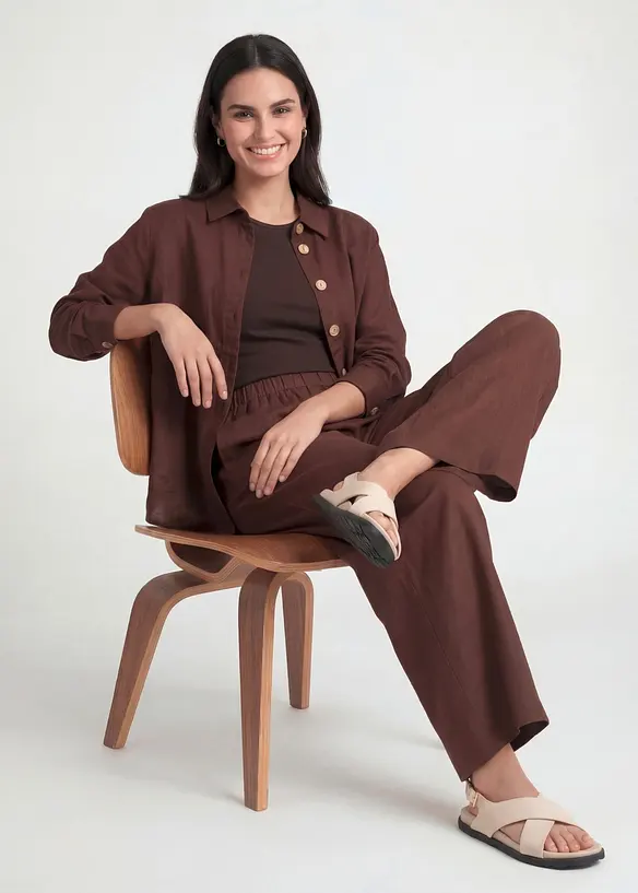 Culottebyxa av linnemix, bonprix