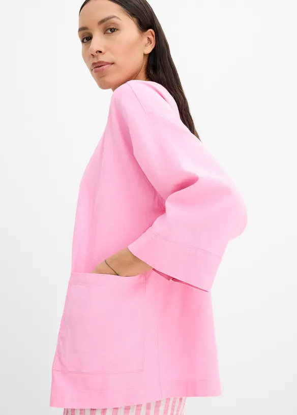 Kimonoblus i linnemix, bonprix