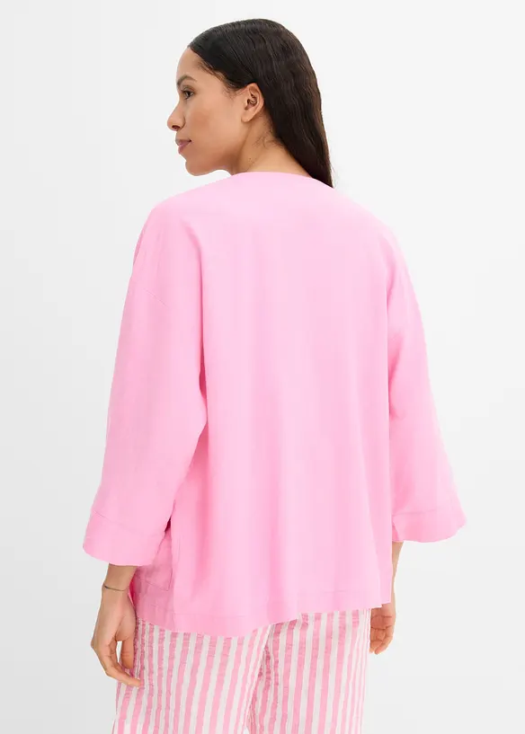 Kimonoblus i linnemix, bonprix
