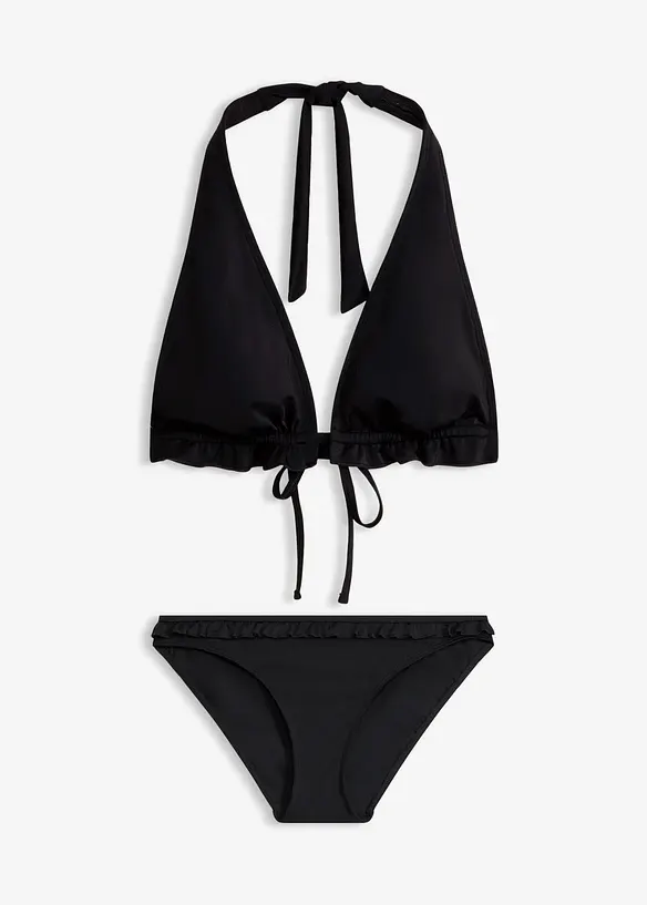 Halterneckbikini med rysch (2 delar), bonprix