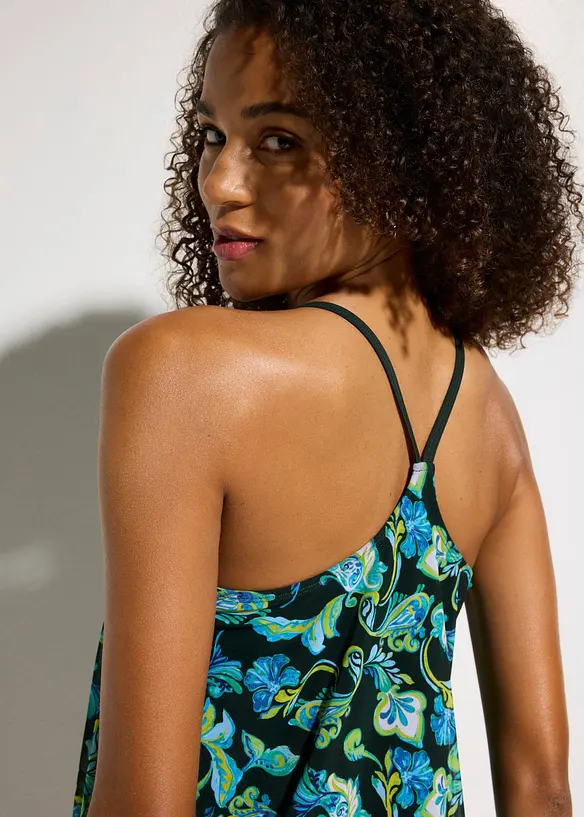 Tankini med m&ouml;nstrat n&auml;tmaterial (2 delar), bonprix