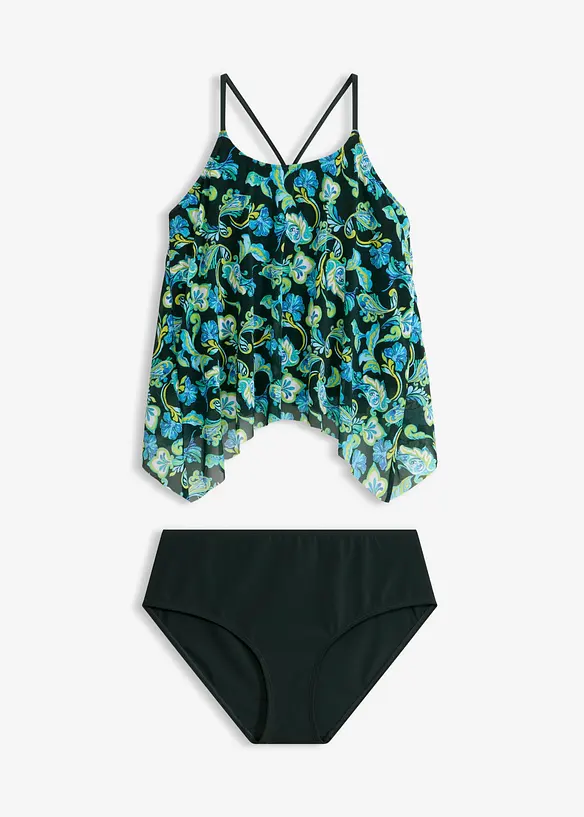 Tankini med m&ouml;nstrat n&auml;tmaterial (2 delar), bonprix