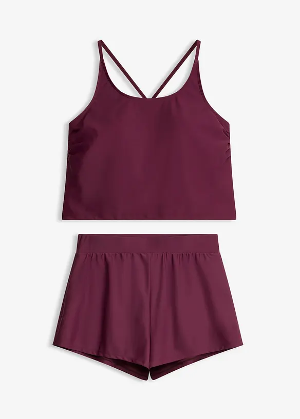 Tankini med badshorts, snabbtorkande material (2 delar), bonprix