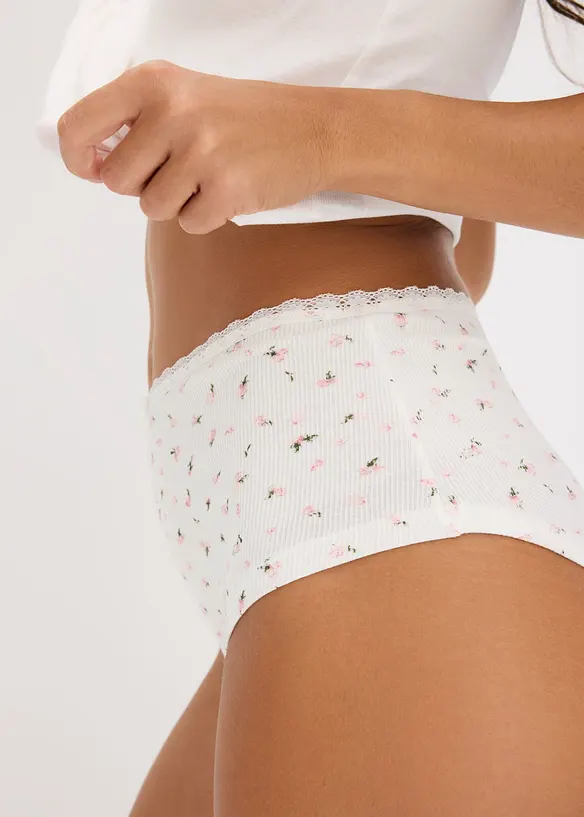 Maxitrosa av mjukt ribbat bomullsmaterial (4-pack), bonprix