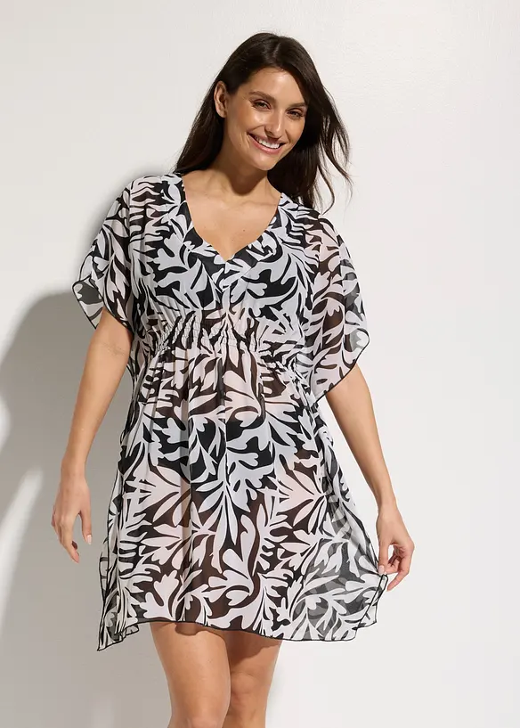 Strandtunika i tunn chiffong, bonprix