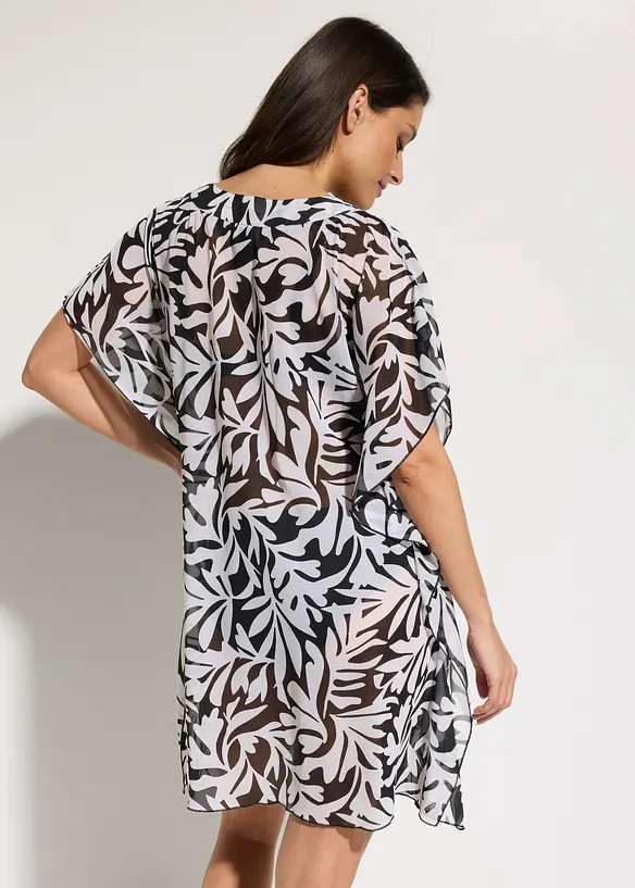 Strandtunika i tunn chiffong, bonprix