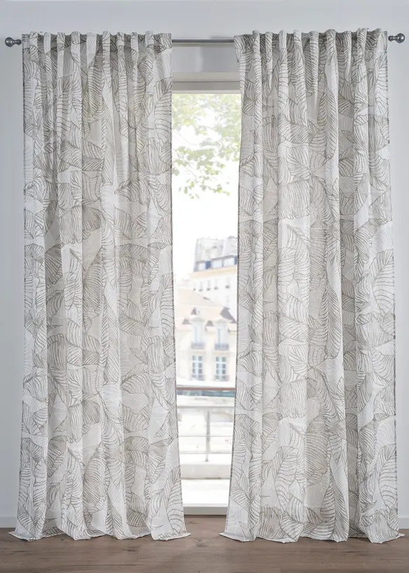 Gardinl&auml;ngd med bladm&ouml;nster, bonprix