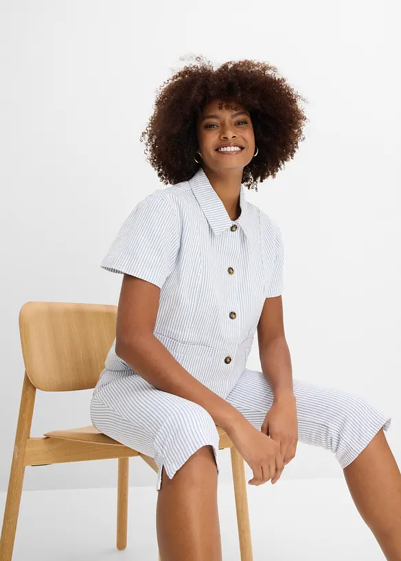 Randig jeansjacka, bonprix