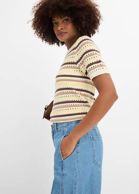 Ballongjeans med Mid Waist, res&aring;rmidja, bonprix