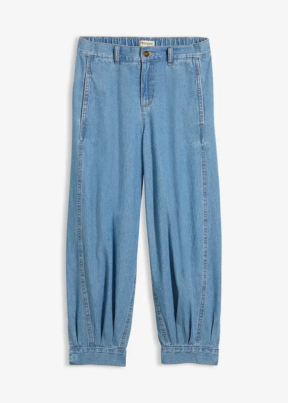 Ballongjeans med Mid Waist, res&aring;rmidja, bonprix