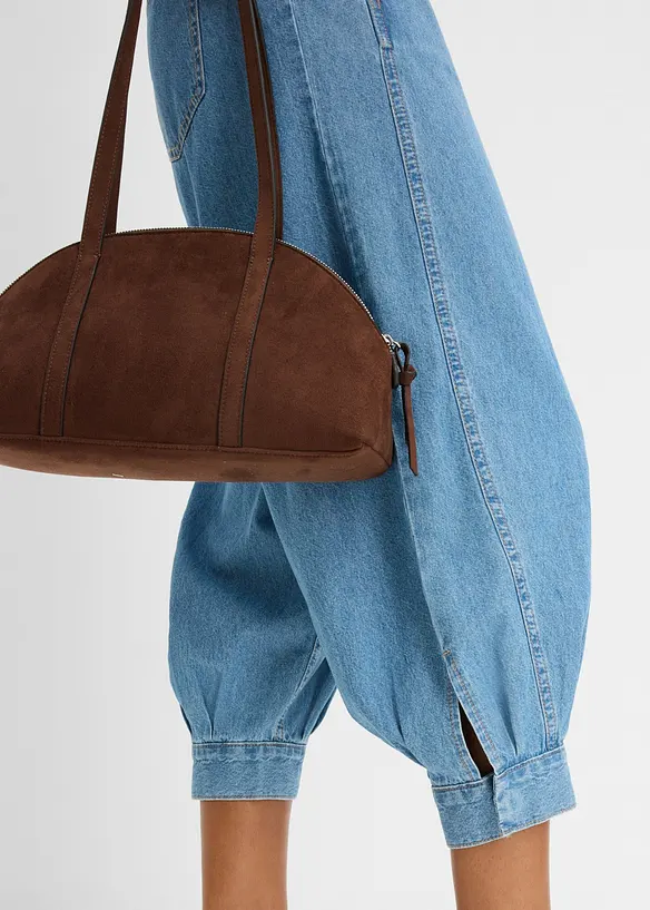 Ballongjeans med Mid Waist, res&aring;rmidja, bonprix