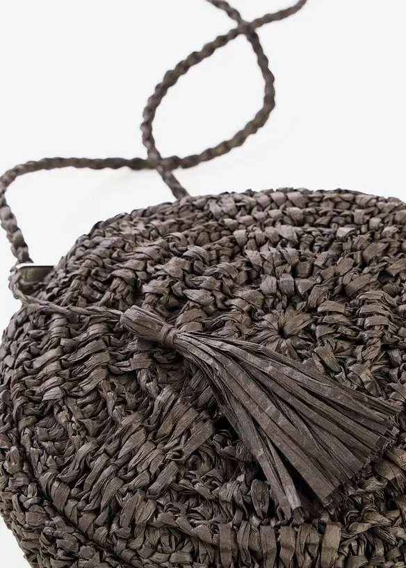 Rund axelremsv&auml;ska med halmlook, bonprix