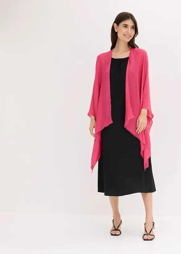 Poncho med smockdetalj, bonprix