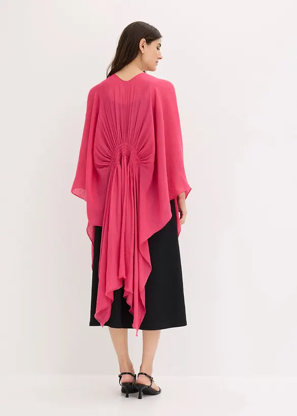 Poncho med smockdetalj, bonprix