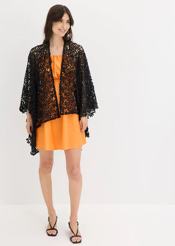 Poncho i virkad spets, bonprix