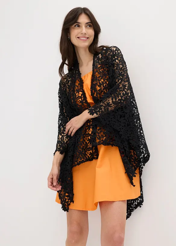 Poncho i virkad spets, bonprix