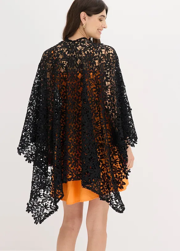 Poncho i virkad spets, bonprix