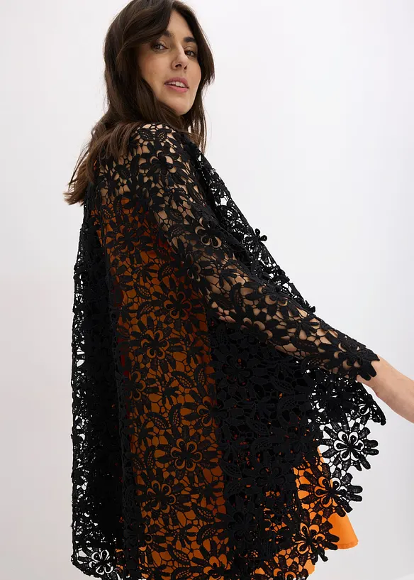 Poncho i virkad spets, bonprix