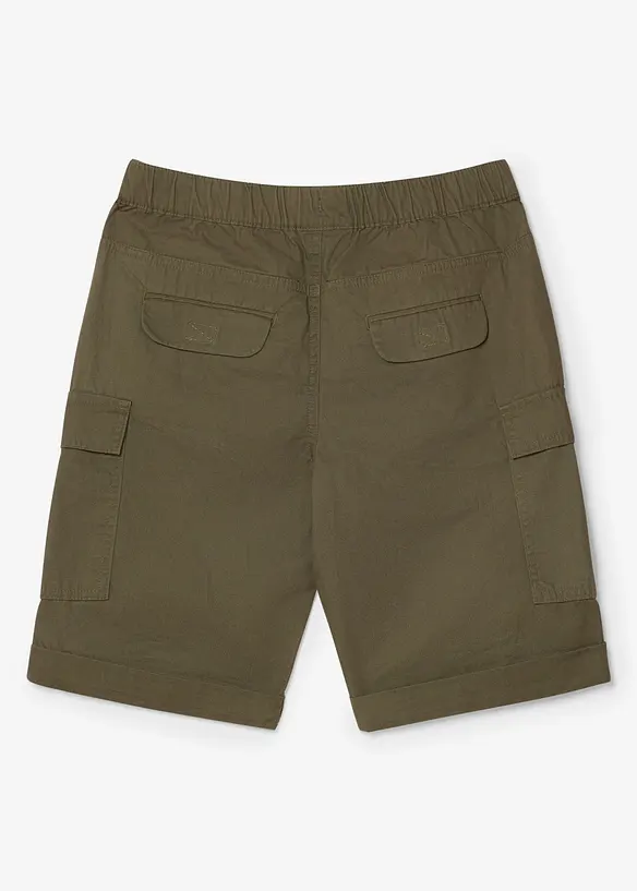 Cargobermudas i dra p&aring;-modell av bomull, normal passform, bonprix