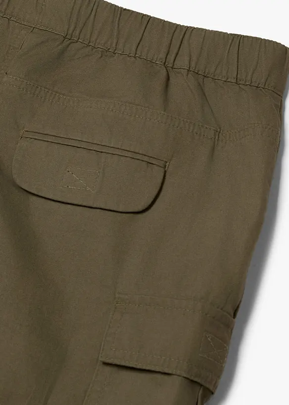 Cargobermudas i dra p&aring;-modell av bomull, normal passform, bonprix