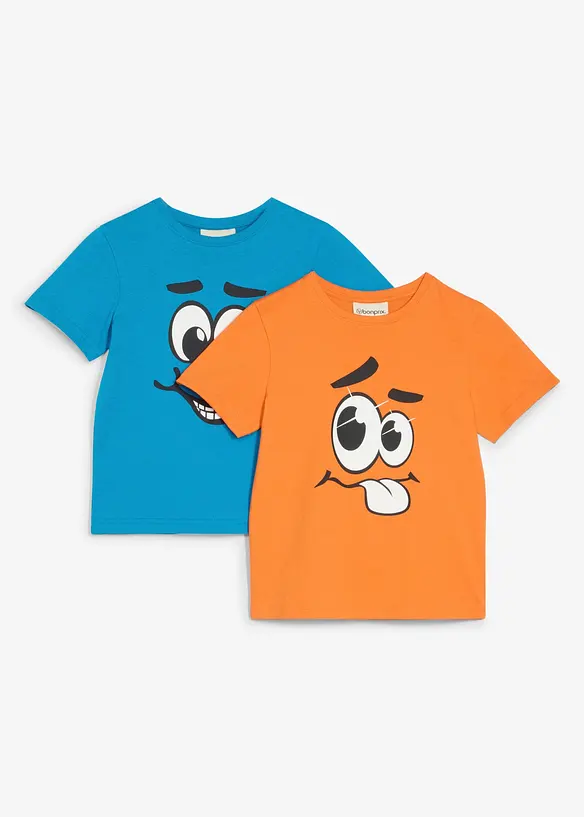 T-shirt med ekologisk bomull (2-pack), bonprix
