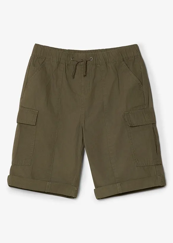 Cargobermudas i dra p&aring;-modell av bomull, normal passform, bonprix