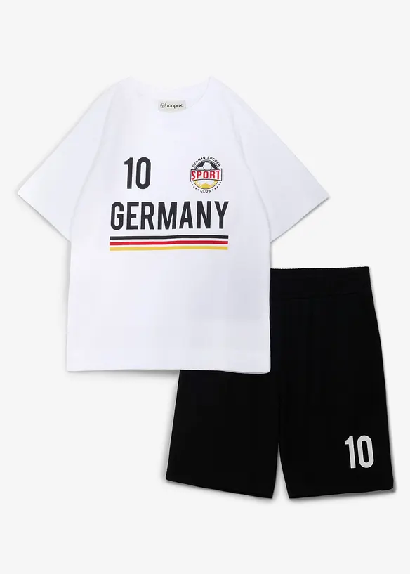 T-shirt och shorts i jersey av mjuk ekologisk bomull (2 delar), bonprix