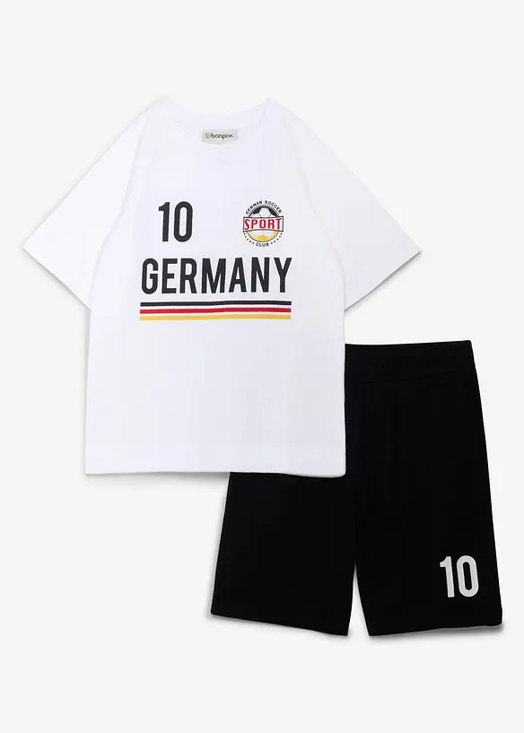 T-shirt och shorts i jersey av mjuk ekologisk bomull (2 delar), bonprix