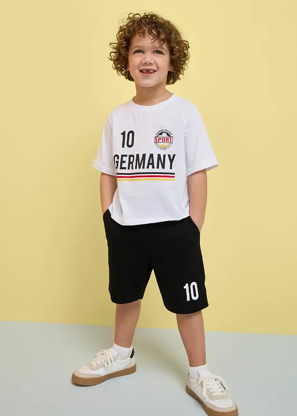 T-shirt och shorts i jersey av mjuk ekologisk bomull (2 delar), bonprix