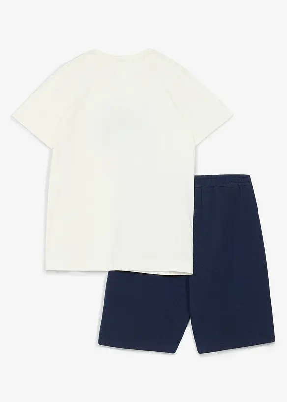 T-shirt och sweatshirtshorts av ekologisk bpmull (2 delar), bonprix