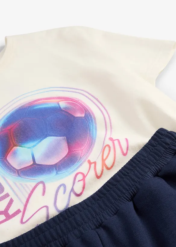 T-shirt och sweatshirtshorts av ekologisk bpmull (2 delar), bonprix