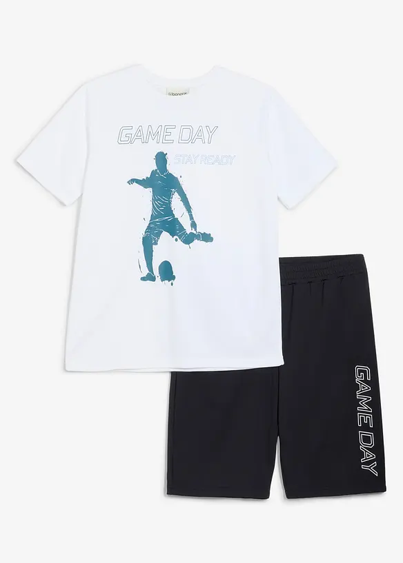 Sportig T-shirt och shorts i snabbtorkande material (2 delar), bonprix