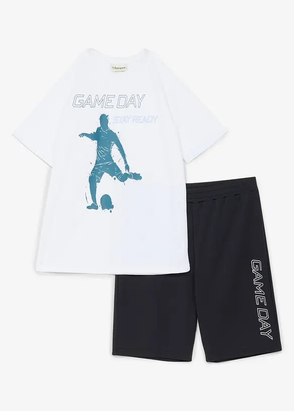 Sportig T-shirt och shorts i snabbtorkande material (2 delar), bonprix