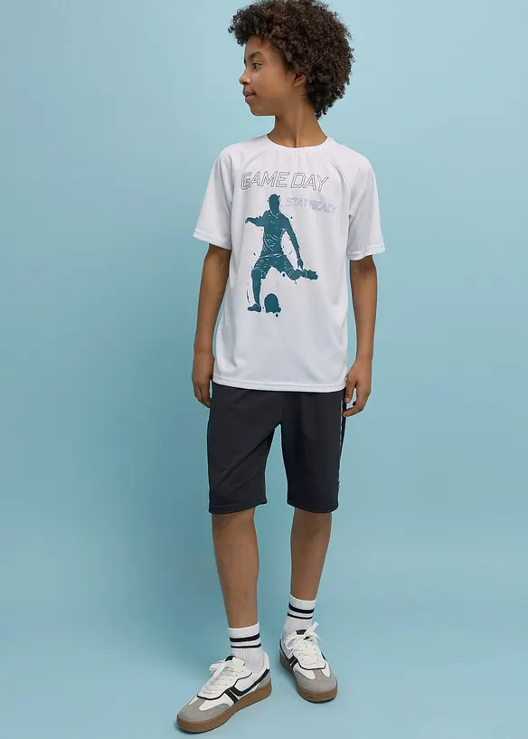 Sportig T-shirt och shorts i snabbtorkande material (2 delar), bonprix