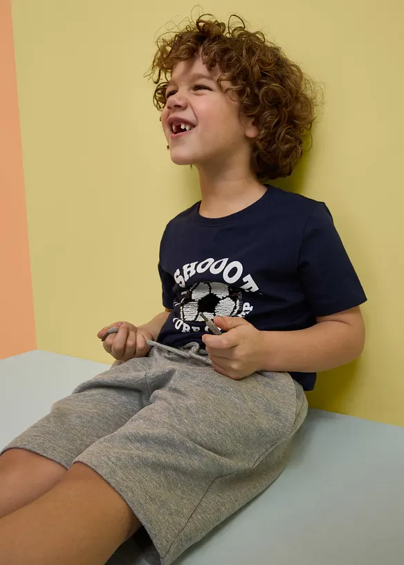 Sweatshirtshorts med ekologisk bomull (2-pack), bonprix