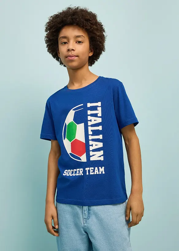 T-shirt av ekologisk bomull med Italy-tryck, bonprix