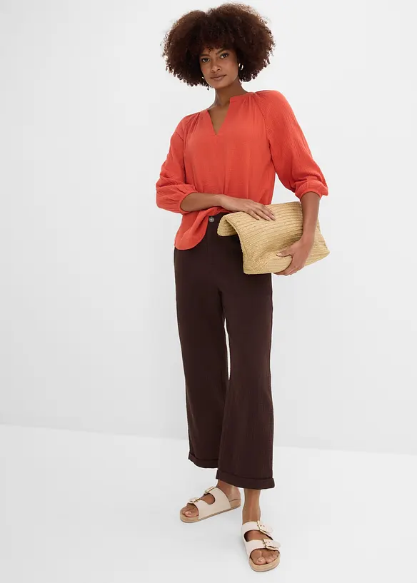 Culottebyxa i muslin av bomull, bonprix