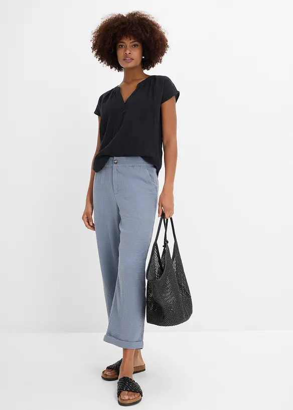 Culottebyxa i muslin av bomull, bonprix