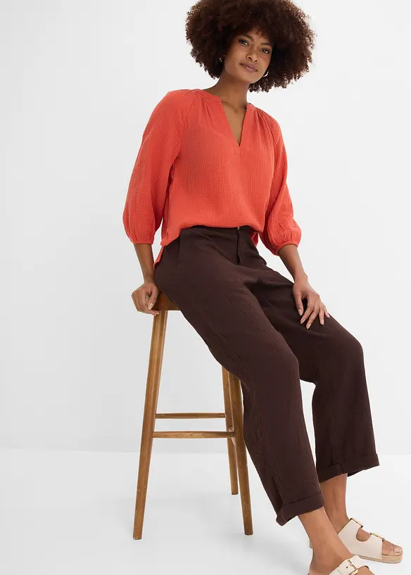 Culottebyxa i muslin av bomull, bonprix