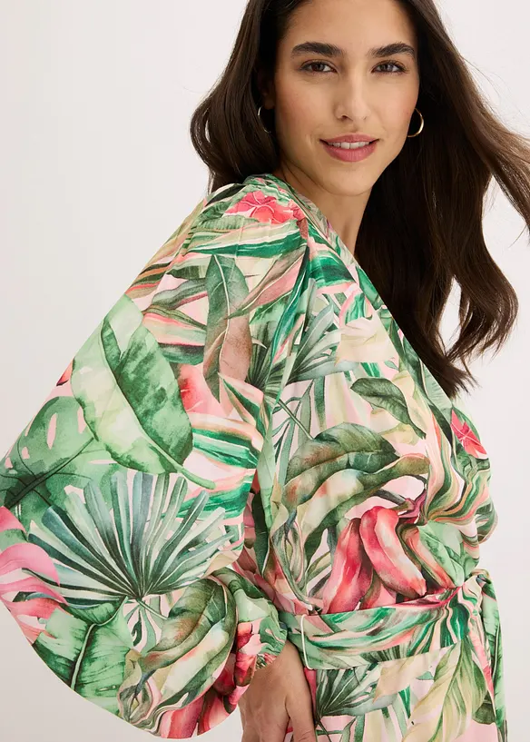 Jumpsuit med djup urringning, bonprix