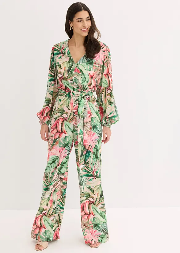 Jumpsuit med djup urringning, bonprix