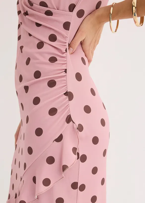 Jerseykl&auml;nning med djup ringning, bonprix