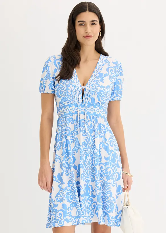 Jerseykl&auml;nning med djup ringning, bonprix