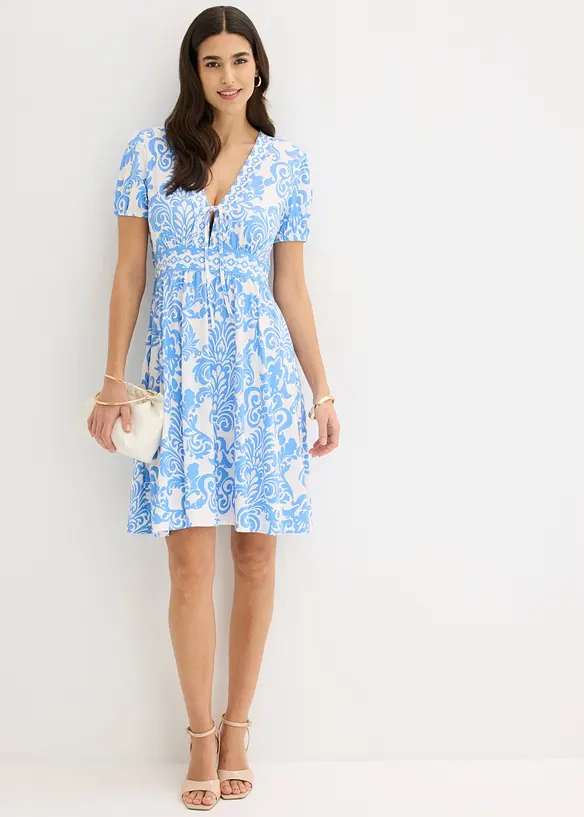 Jerseykl&auml;nning med djup ringning, bonprix