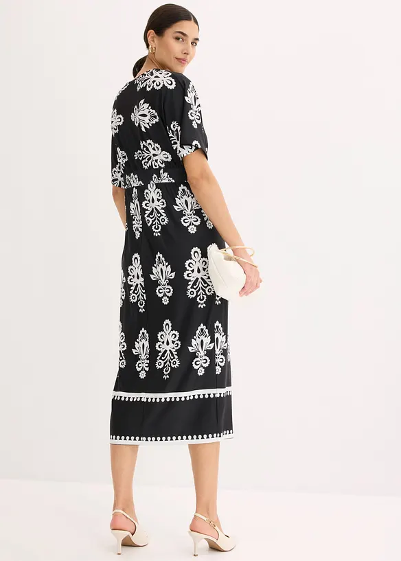 Jerseykl&auml;nning med djup ringning, bonprix